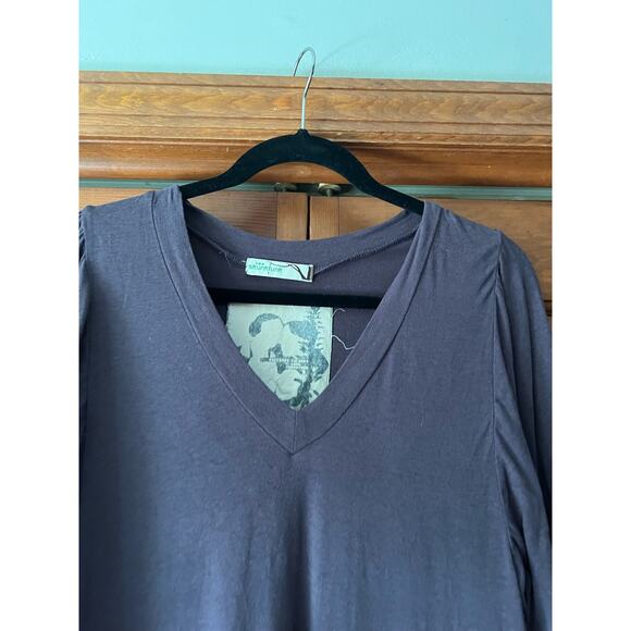 Skunkfunk Women's V-Neck A-Line Mini Dress 3/4 Sleeve Blue Purple Size 5 (XL) - Picture 2 of 11